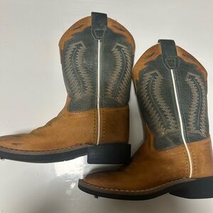 Roper Tan and Gray Kids Western Pull-On Boots